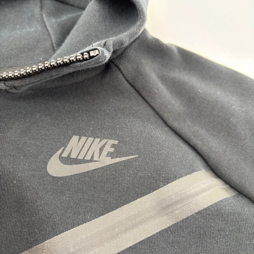 Nike Tech Fleece Hoodie Kids Large Black‎ Excellent Loose Fit Full Zip Jacket